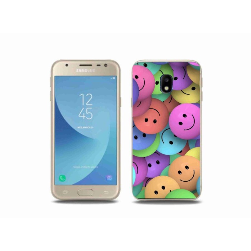 Gélový kryt mmCase na mobil Samsung Galaxy J3 (2017) - farební smajlíci