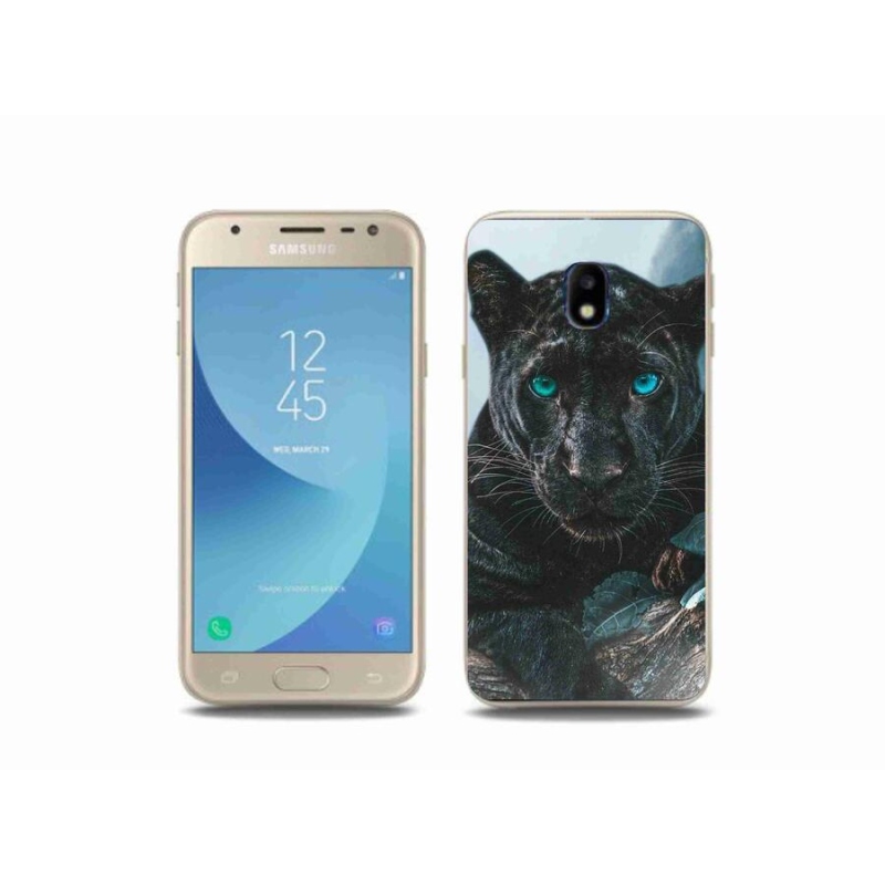 Gélový kryt mmCase na mobil Samsung Galaxy J3 (2017) - čierny panter