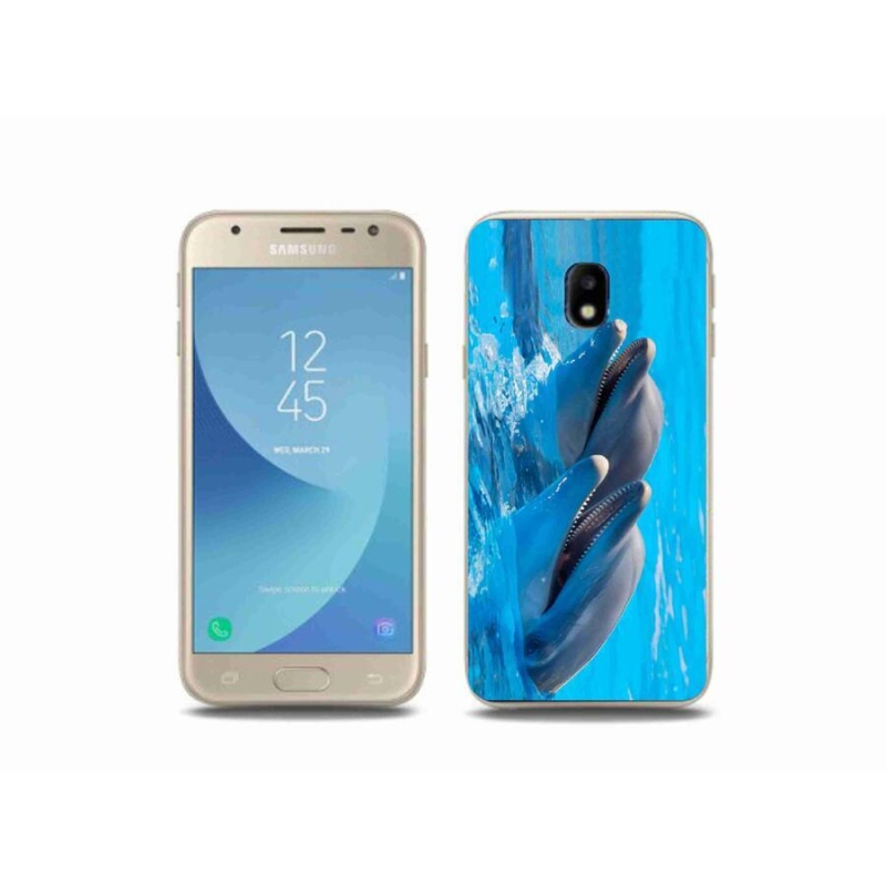 Gélový kryt mmCase na mobil Samsung Galaxy J3 (2017) - delfíny