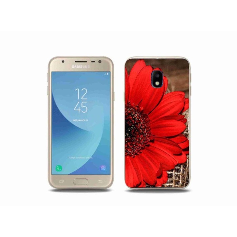 Gélový kryt mmCase na mobil Samsung Galaxy J3 (2017) - gerbera