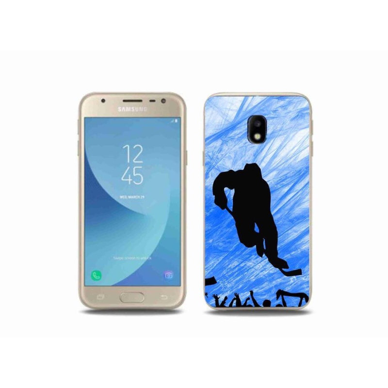 Gélový kryt mmCase na mobil Samsung Galaxy J3 (2017) - hokejový hráč