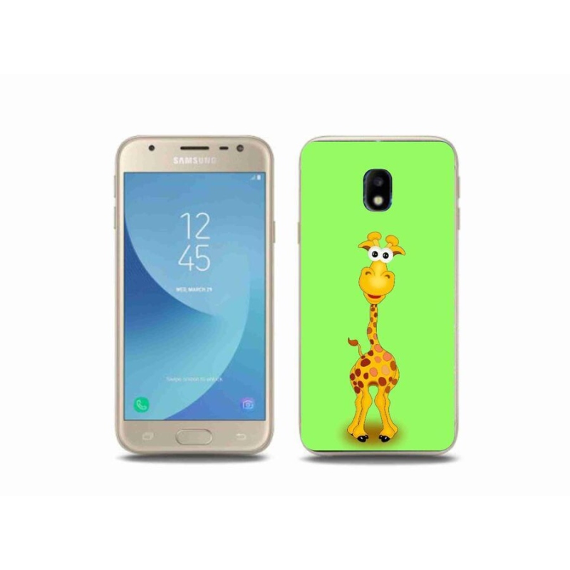 Gélový kryt mmCase na mobil Samsung Galaxy J3 (2017) - kreslená žirafa