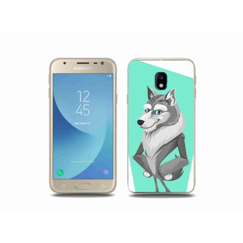 Gélový kryt mmCase na mobil Samsung Galaxy J3 (2017) - kreslený vlk