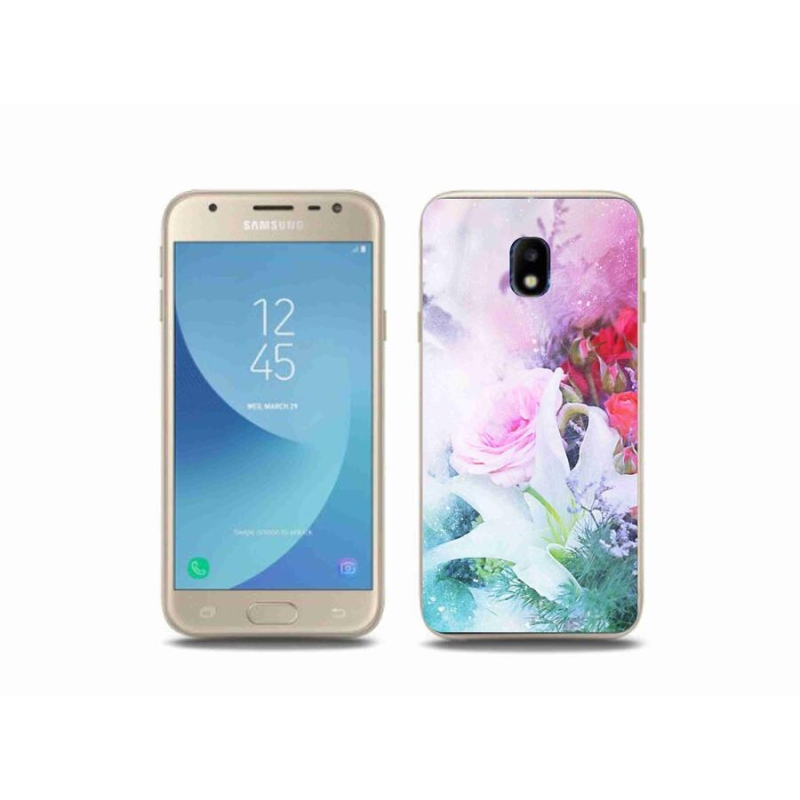 Gélový kryt mmCase na mobil Samsung Galaxy J3 (2017) - kvety 4