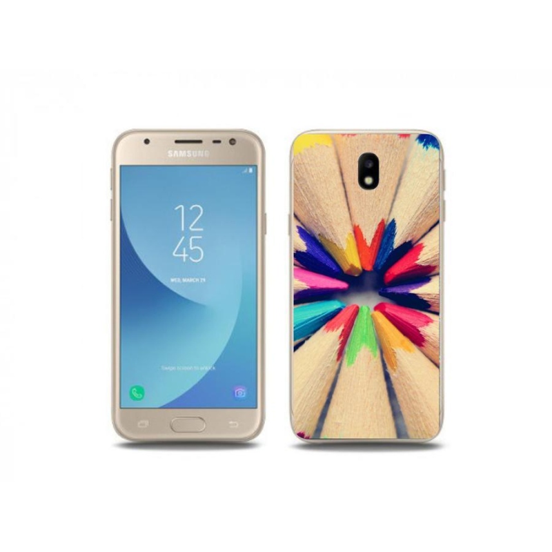 Gélový kryt mmCase na mobil Samsung Galaxy J3 (2017) - pastelky