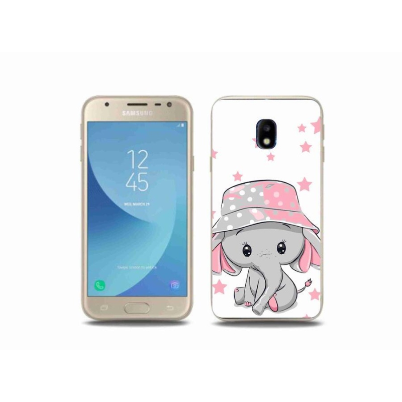 Gélový kryt mmCase na mobil Samsung Galaxy J3 (2017) - ružový slon