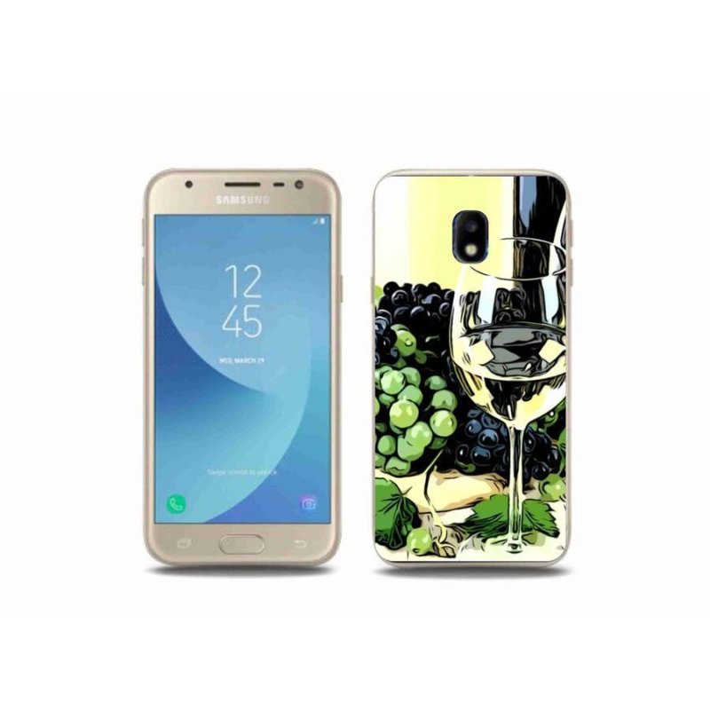 Gélový kryt mmCase na mobil Samsung Galaxy J3 (2017) - pohárik vína