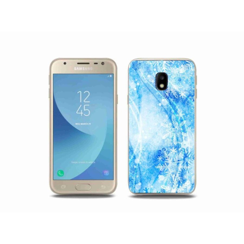 Gélový kryt mmCase na mobil Samsung Galaxy J3 (2017) - snehové vločky