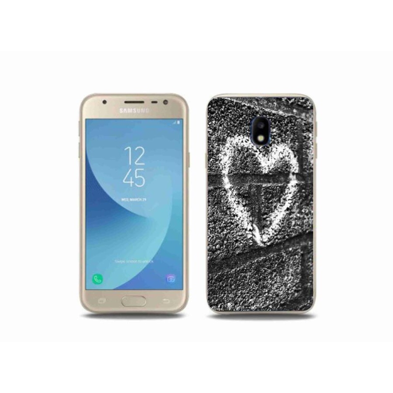 Gélový kryt mmCase na mobil Samsung Galaxy J3 (2017) - srdce na stene