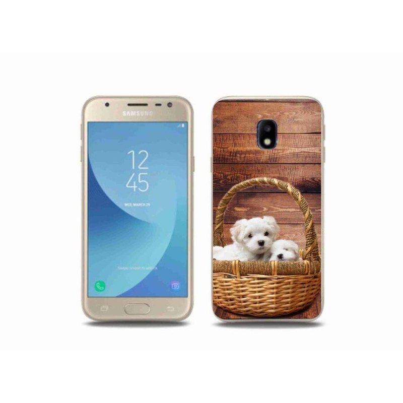 Gélový kryt mmCase na mobil Samsung Galaxy J3 (2017) - šteniatka