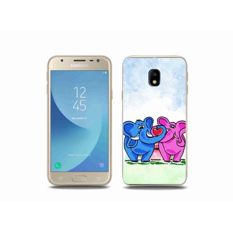 Gélový kryt mmCase na mobil Samsung Galaxy J3 (2017) - zamilovaní slony