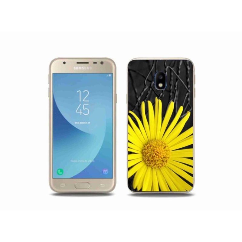 Gélový kryt mmCase na mobil Samsung Galaxy J3 (2017) - žltý kvet