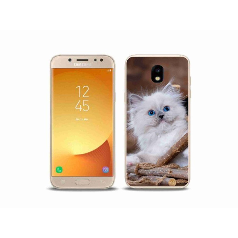 Gélový kryt mmCase na mobil Samsung Galaxy J5 (2017) - biele mačiatko