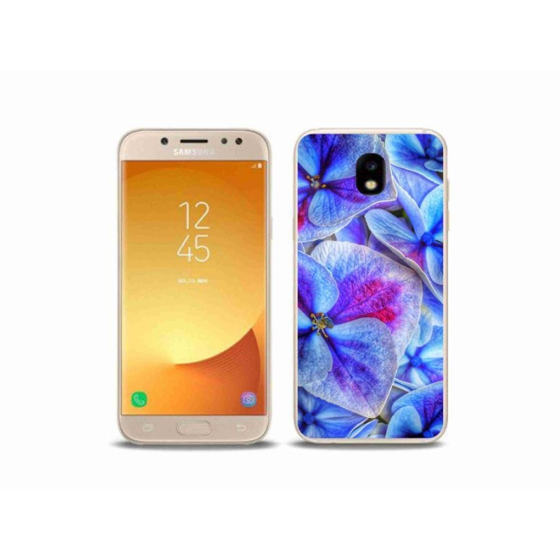 Gélový kryt mmCase na mobil Samsung Galaxy J5 (2017) - modré kvety 1