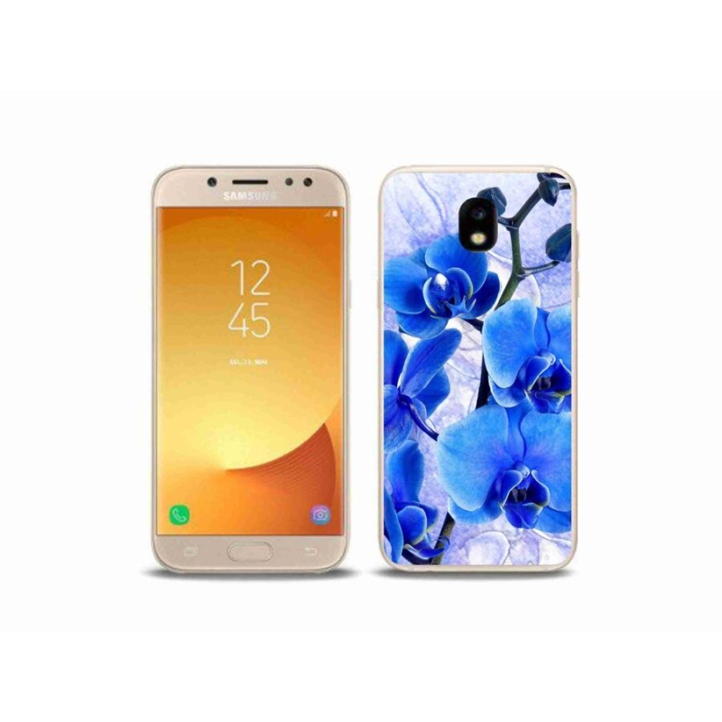 Gélový kryt mmCase na mobil Samsung Galaxy J5 (2017) - modré kvety