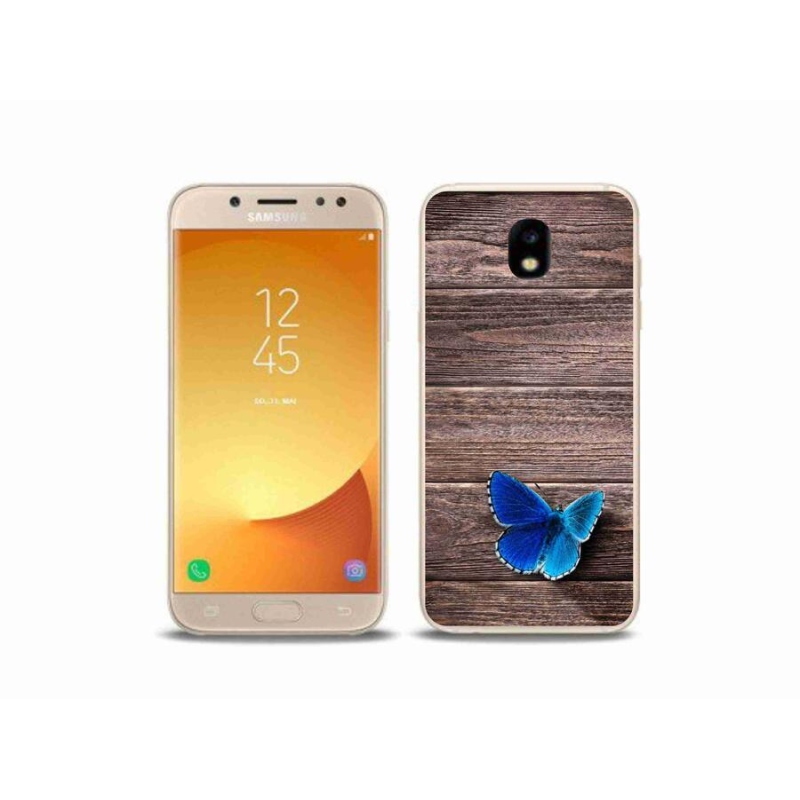 Gélový kryt mmCase na mobil Samsung Galaxy J5 (2017) - modrý motýľ 1