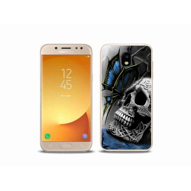 Gélový kryt mmCase na mobil Samsung Galaxy J5 (2017) - motýľ a lebka