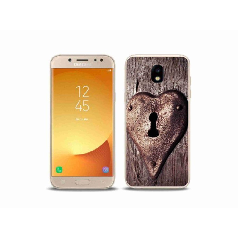 Gélový kryt mmCase na mobil Samsung Galaxy J5 (2017) - zámok v tvare srdca