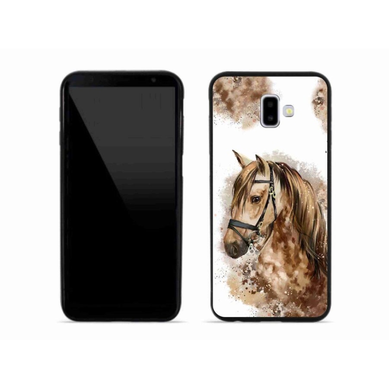 Gélový kryt mmCase na mobil Samsung Galaxy J6 Plus - hnedý kreslený kôň