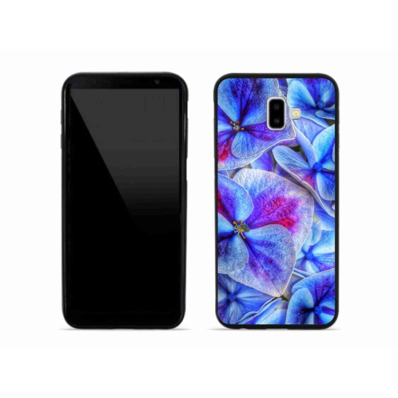 Gélový kryt mmCase na mobil Samsung Galaxy J6 Plus - modré kvety 1