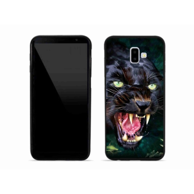 Gélový kryt mmCase na mobil Samsung Galaxy J6 Plus - rozzúrený čierny panter