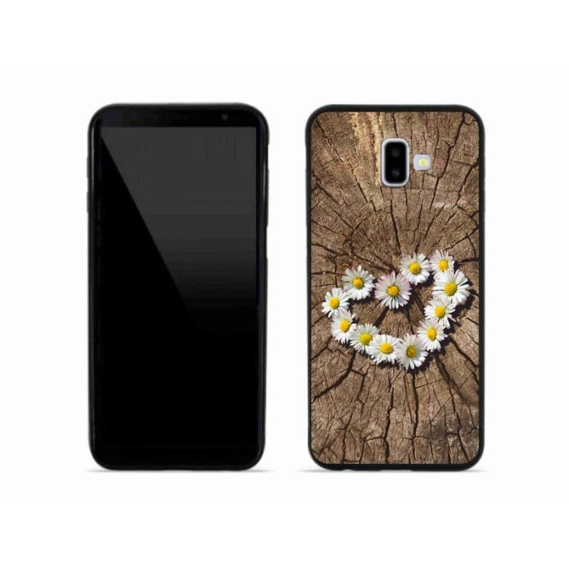 Gélový kryt mmCase na mobil Samsung Galaxy J6 Plus - srdce z margarét