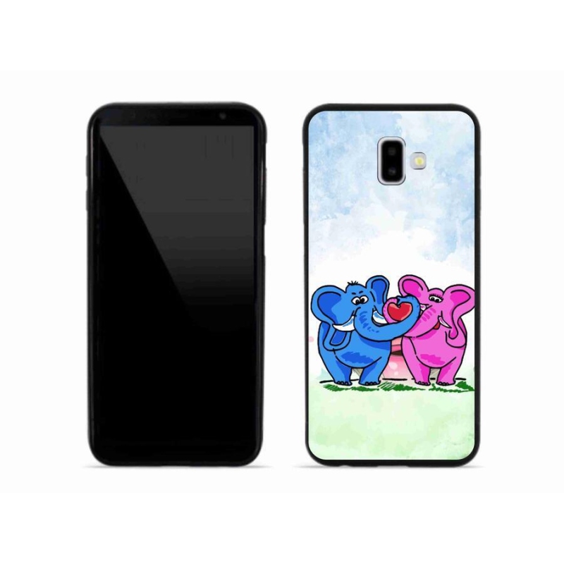 Gélový kryt mmCase na mobil Samsung Galaxy J6 Plus - zamilovaní slony