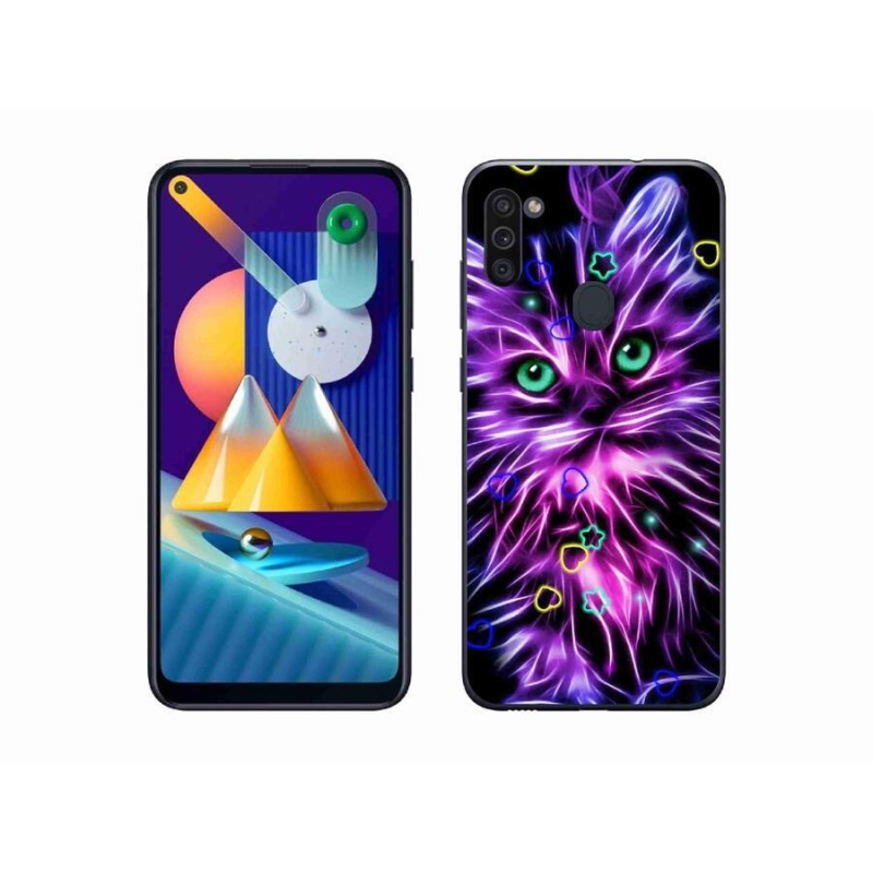 Gélový kryt mmCase na mobil Samsung Galaxy M11 - abstraktná mačka