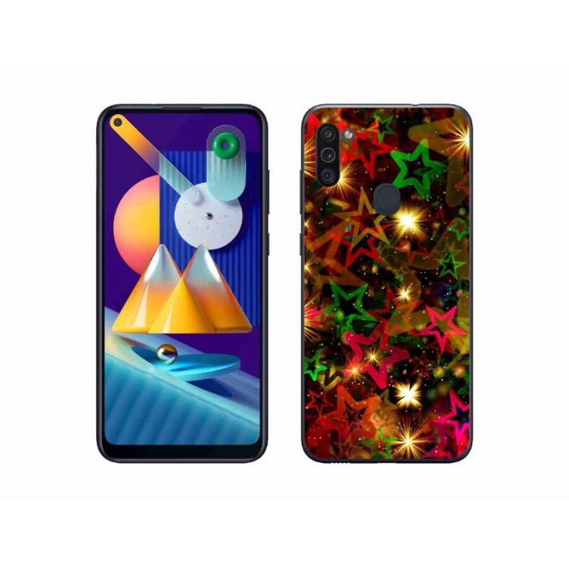 Gélový kryt mmCase na mobil Samsung Galaxy M11 - farebné hviezdičky