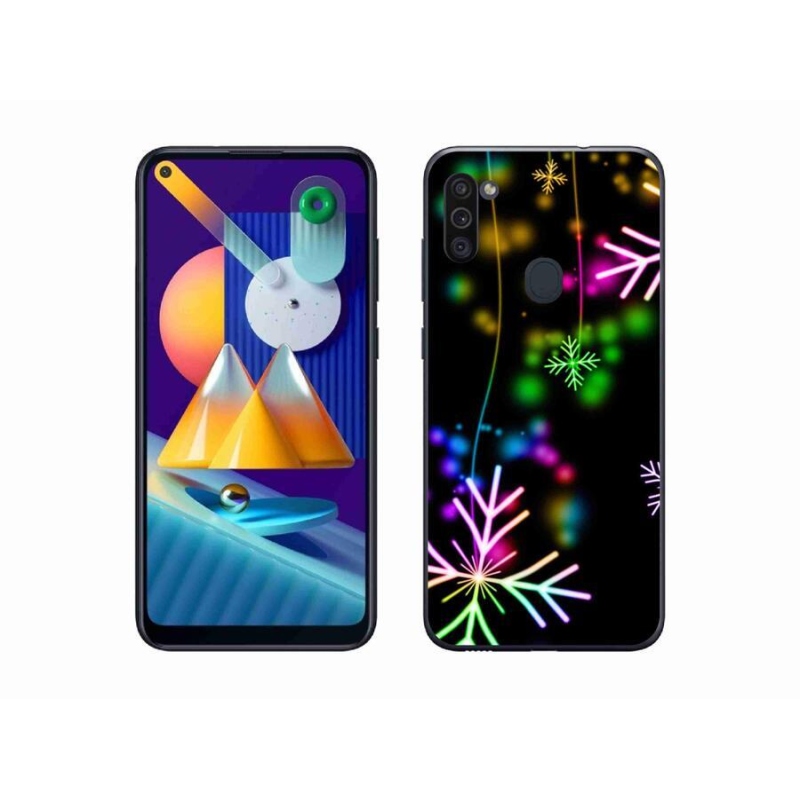 Gélový kryt mmCase na mobil Samsung Galaxy M11 - farebné vločky