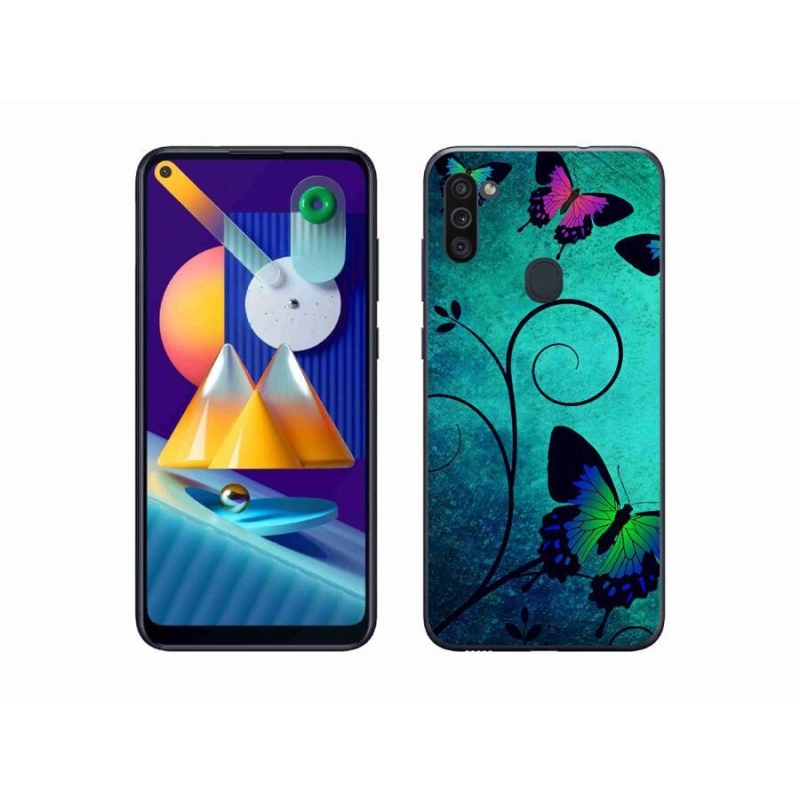 Gélový kryt mmCase na mobil Samsung Galaxy M11 - farebné motýle