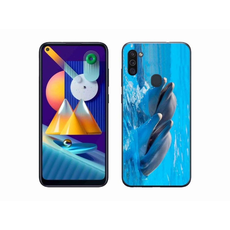 Gélový kryt mmCase na mobil Samsung Galaxy M11 - delfíny