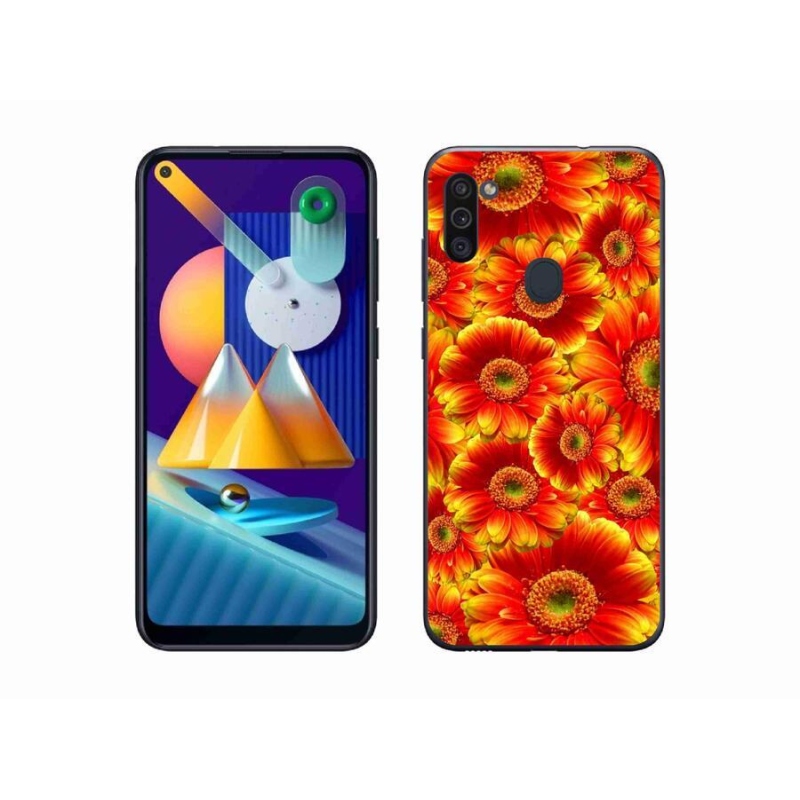 Gélový kryt mmCase na mobil Samsung Galaxy M11 - gerbera 1