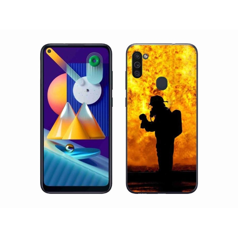 Gélový kryt mmCase na mobil Samsung Galaxy M11 - hasič