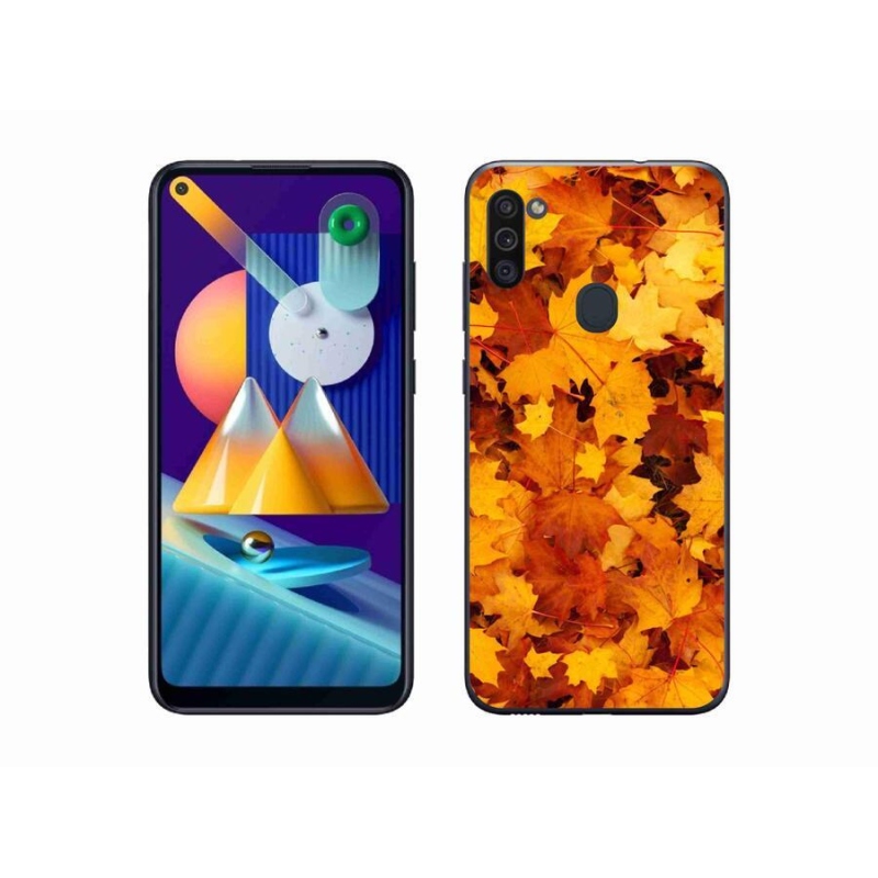 Gélový kryt mmCase na mobil Samsung Galaxy M11 - javorové listy