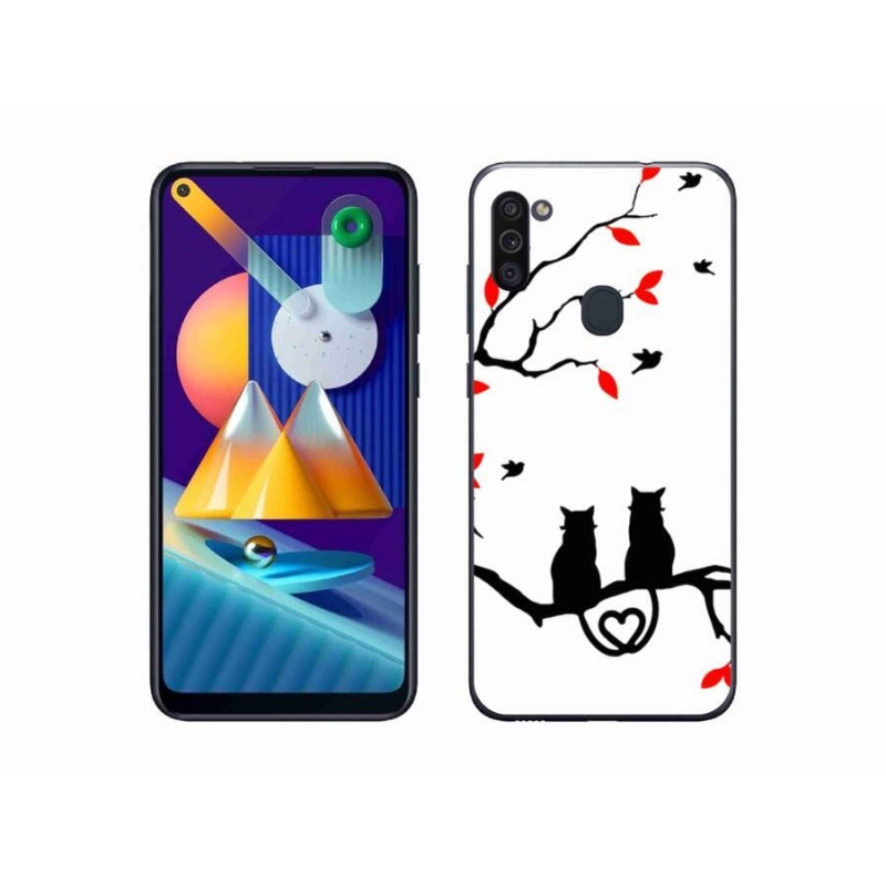 Gélový kryt mmCase na mobil Samsung Galaxy M11 - mačací láska