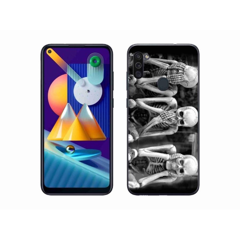 Gélový kryt mmCase na mobil Samsung Galaxy M11 - kostlivci