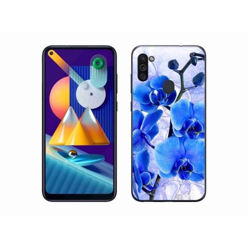 Gélový kryt mmCase na mobil Samsung Galaxy M11 - modré kvety