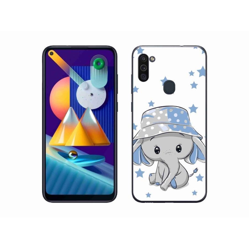 Gélový kryt mmCase na mobil Samsung Galaxy M11 - modrý slon