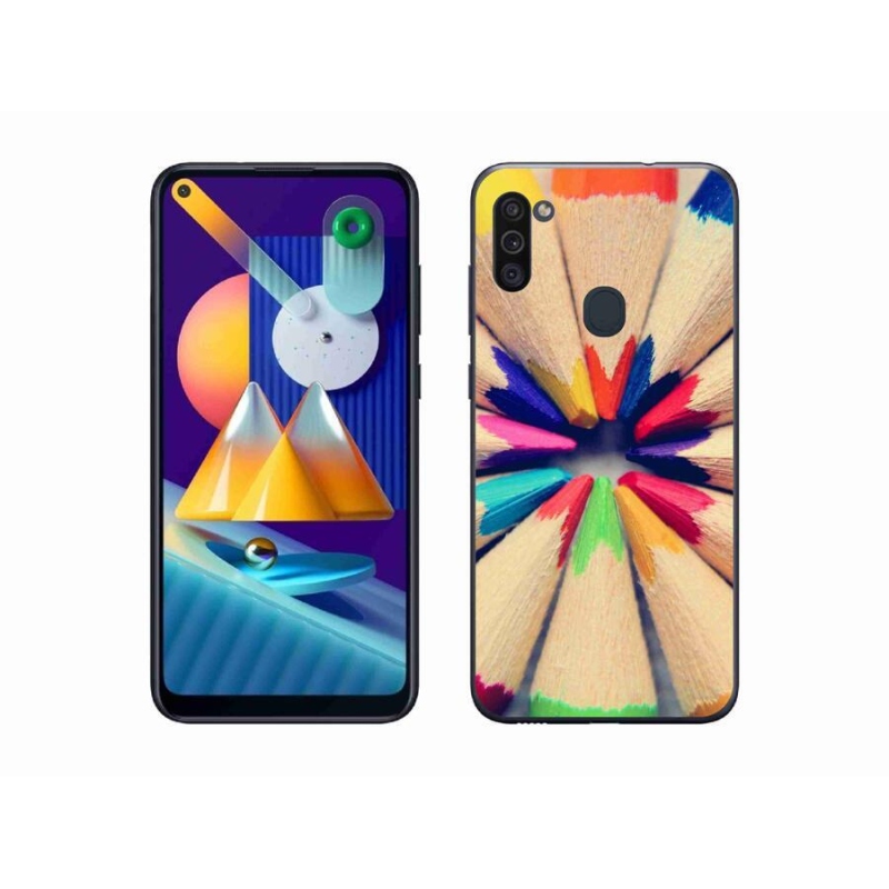 Gélový kryt mmCase na mobil Samsung Galaxy M11 - pastelky