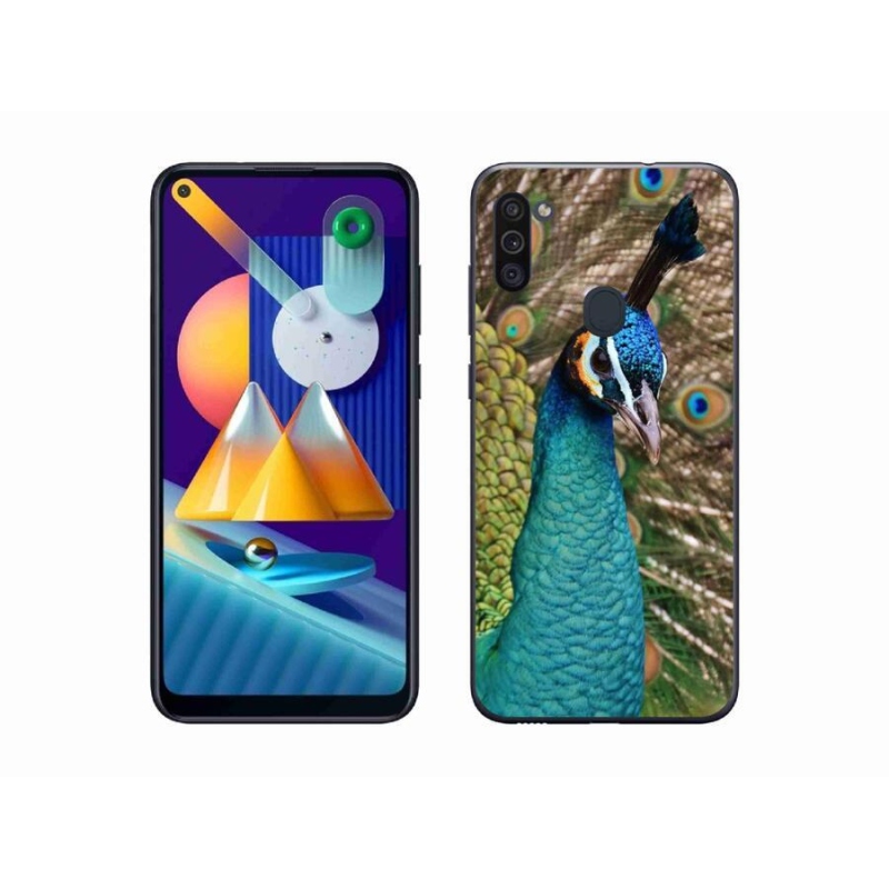 Gélový kryt mmCase na mobil Samsung Galaxy M11 - páv