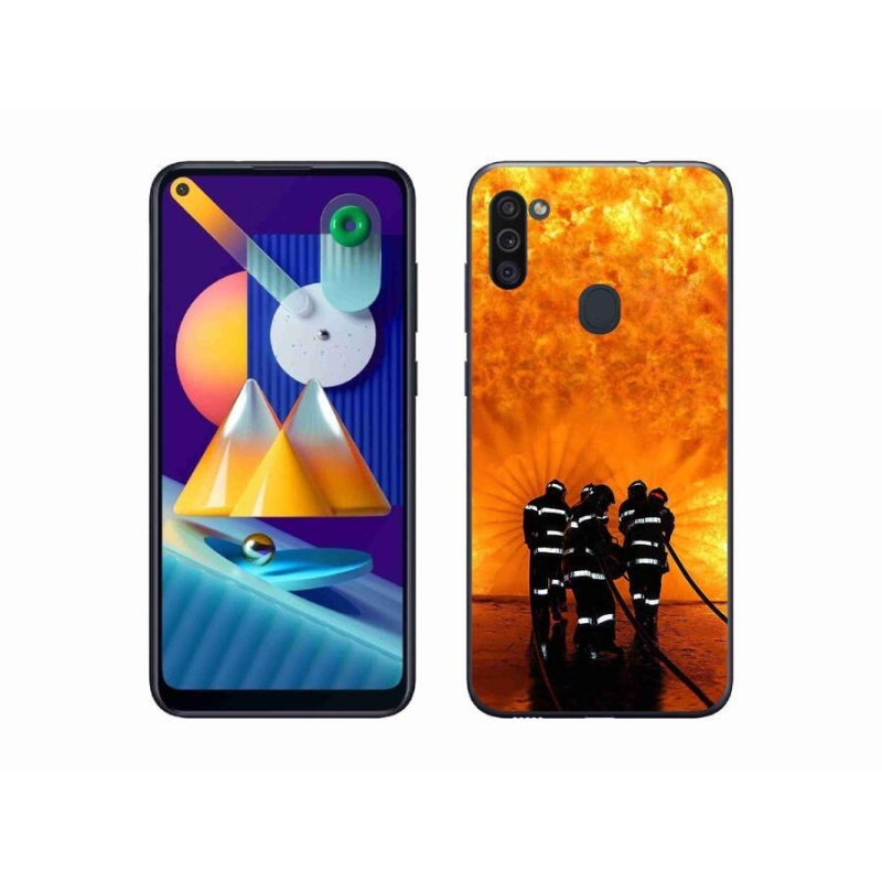 Gélový kryt mmCase na mobil Samsung Galaxy M11 - požiar