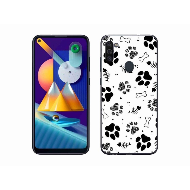 Gélový kryt mmCase na mobil Samsung Galaxy M11 - psie labky 1