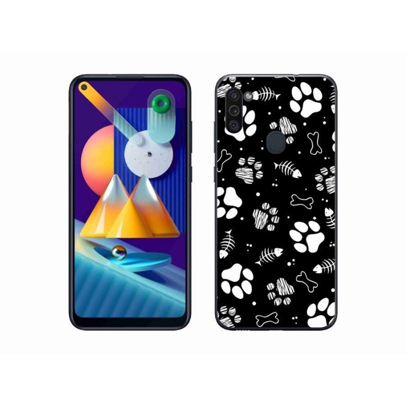 Gélový kryt mmCase na mobil Samsung Galaxy M11 - psie labky