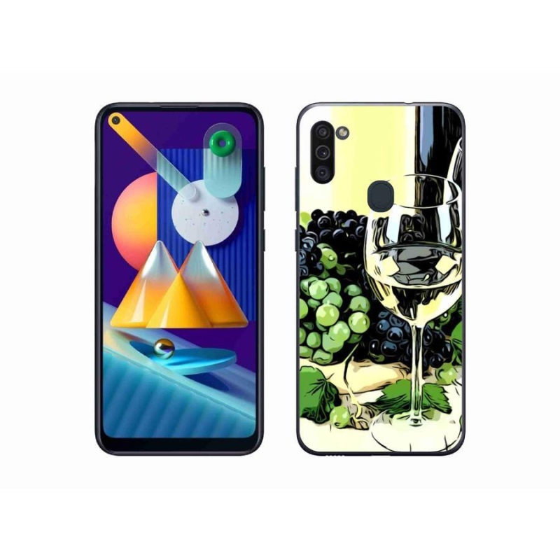 Gélový kryt mmCase na mobil Samsung Galaxy M11 - pohár vína