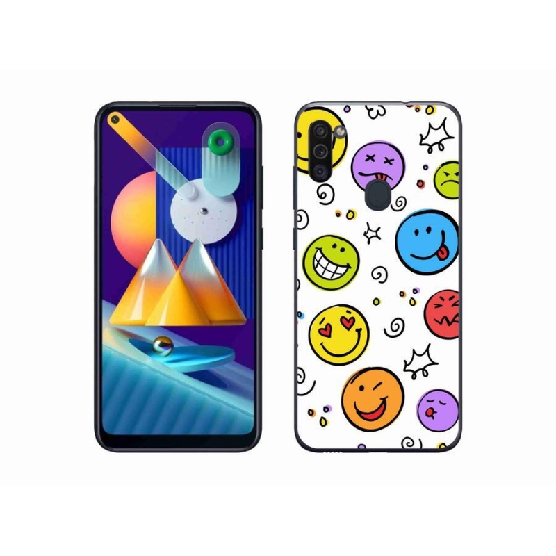 Gélový kryt mmCase na mobil Samsung Galaxy M11 - smajlíci