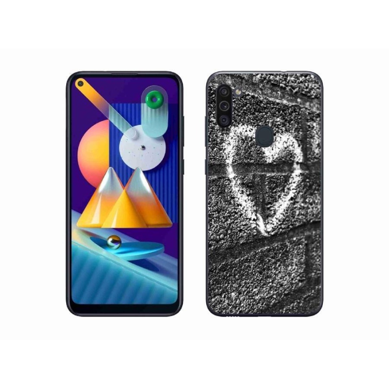 Gélový kryt mmCase na mobil Samsung Galaxy M11 - srdce na stene