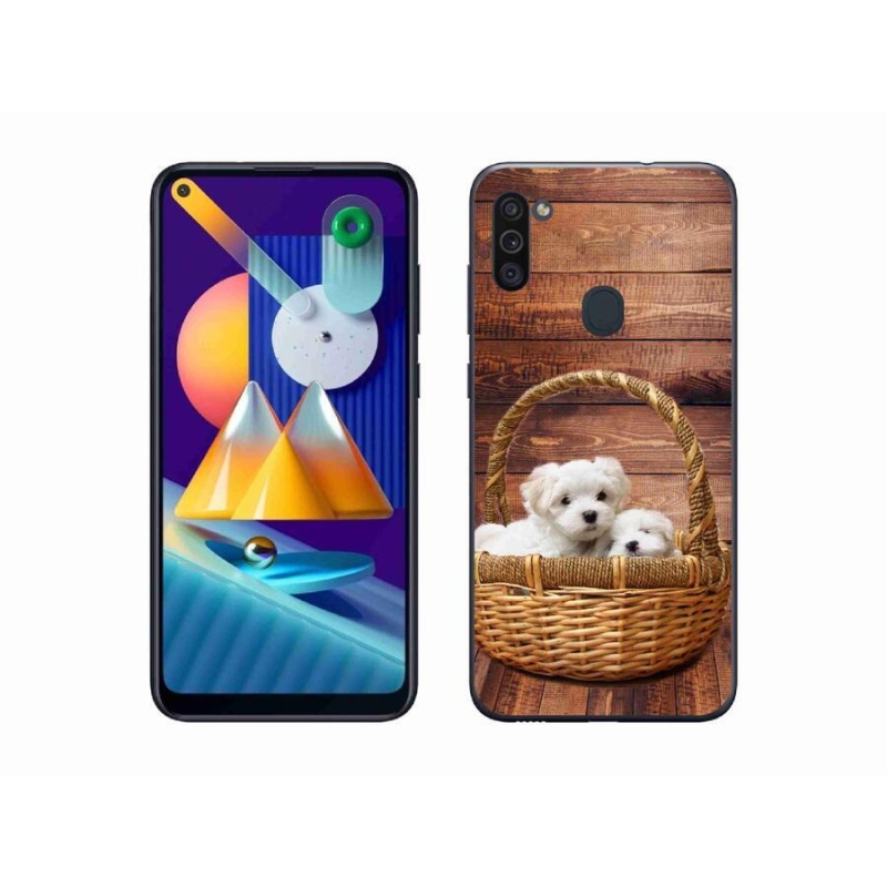 Gélový kryt mmCase na mobil Samsung Galaxy M11 - šteniatka