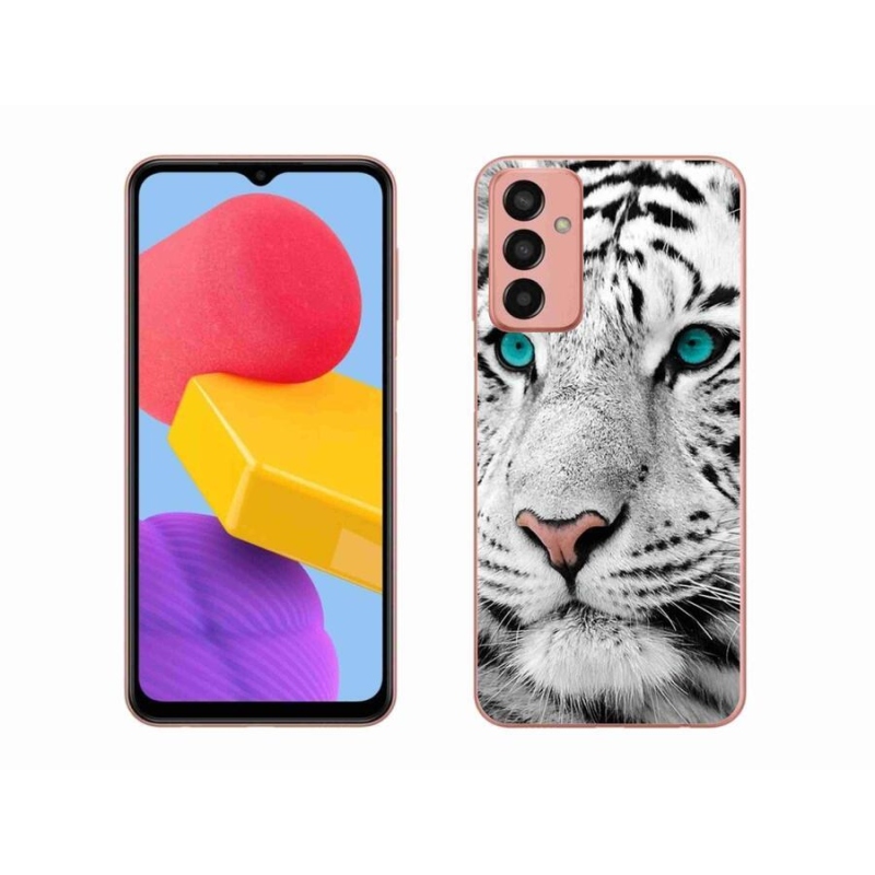 Gélový kryt mmCase na mobil Samsung Galaxy M13 - biely tiger