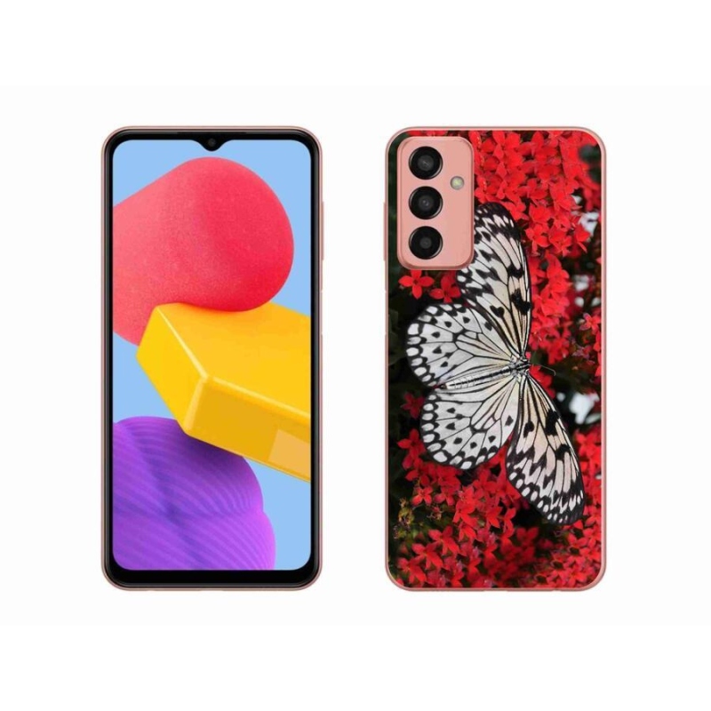 Gélový kryt mmCase na mobil Samsung Galaxy M13 - čiernobiely motýľ 1